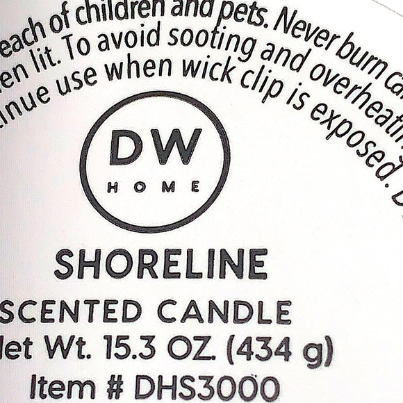 DW HOME CANDLE SHORELINE 2 WICK 15.3 oz RICHLY SCENTED NEW - Picture 6 of 6